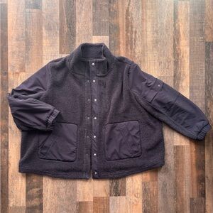 Women’s blue Sherpa Fleece Jacket with Nylon Panels FLX size 3X